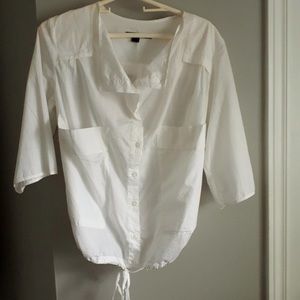Reiss NWOT Cotton White Button Down Blouse